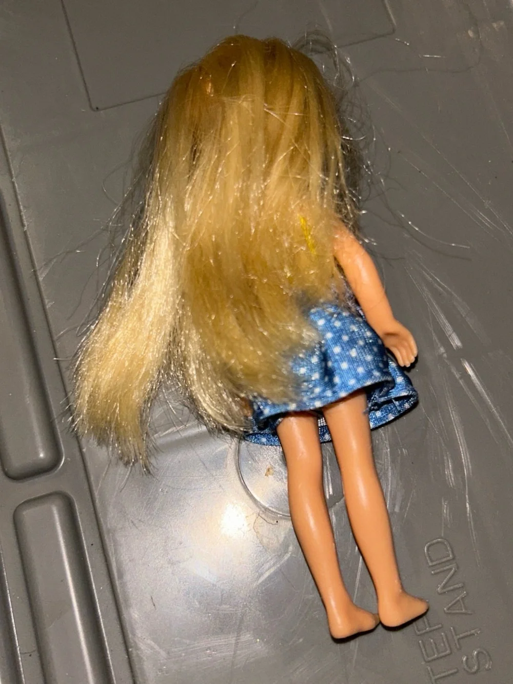 Mattel Blonde Fashion Doll in Yellow 'Happy Camper' Top and Blue Polka Dot Skirt